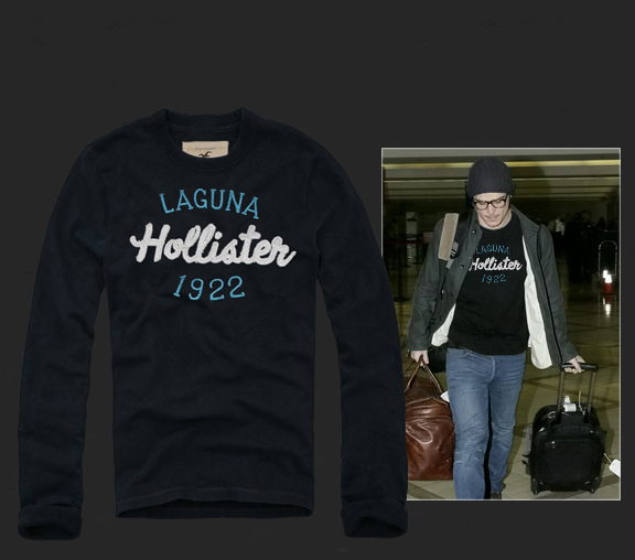 Hollister Hombres De Cuello Redondo Largo Remera HCO3806